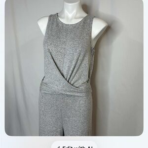 Banana Republic Heather Gray Sleeveless Jumpsuit